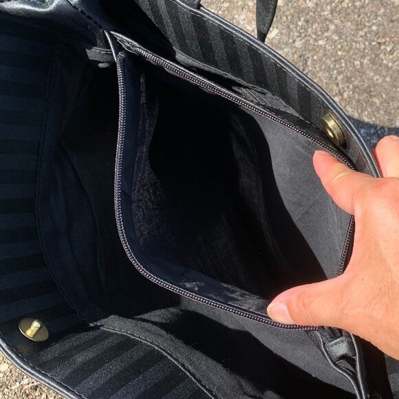 SOLD Vtg JACKSON Black Striped Tote Bag - Picture 9 of 12